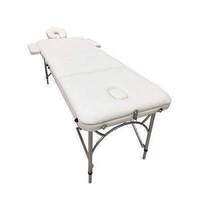 Massage bed - Portable white aluminium