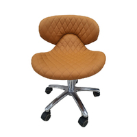 Salon Chair Stool Round Hydraulic Leather PU 1020 Cappuchino