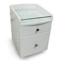 Pedicure Trolley Cart White - AC8P-H High (Holder Inside)