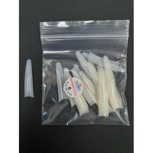 AEON - Straight Coffin Nail False Tips Extension Refill Size 6 (50pcs)