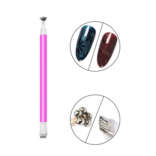 Cat Eye 3D Magnet Magnetic Double Head Pink Stick Gel Polish UV LED Nail Art