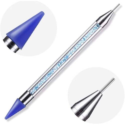 Rhinestone Diamond Picker Dotting Nail Dual-ended Gem Pen Crystal Blue