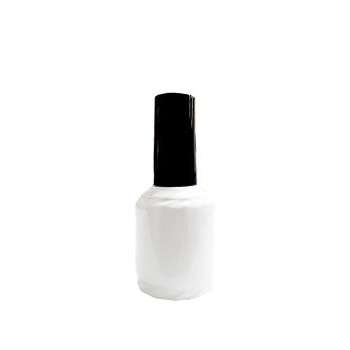 Empty Glass White Nail Gel Polish Bottle 15ml (0.5oz)