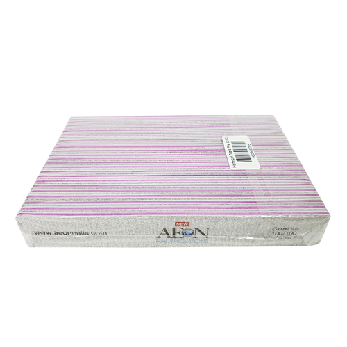 Aeon - Nail Files Gray Square Coarse 100/100 25 pcs