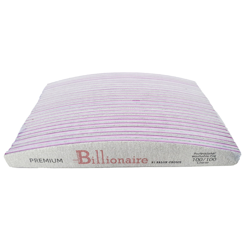 Billionaire - Nail Files Premium Gray Half Moon Coarse 100/100 25 pcs