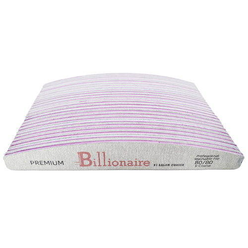 Billionaire - Nail Files Premium Gray Half Moon X-Coarse 80/80 25 pcs