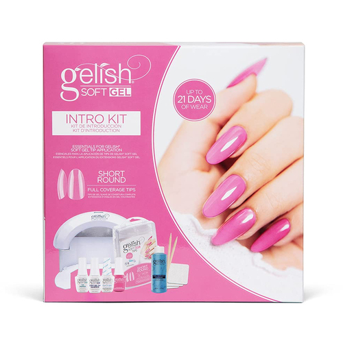 Gelish Soft Gel Nail Polish Intro Starter Kit Short Round with Mini LED Light