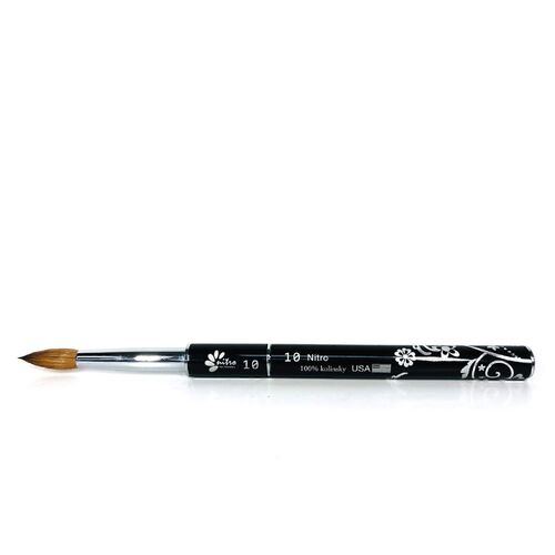 NITRO - Acrylic Kolinsky Nail Brush #10 (Black)