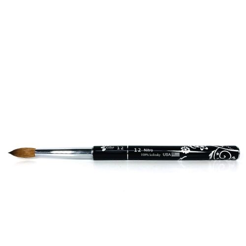 NITRO - Acrylic Kolinsky Nail Brush #12 (Black)