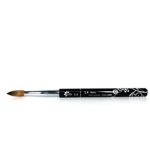 NITRO - Acrylic Kolinsky Nail Brush #14 (Black)