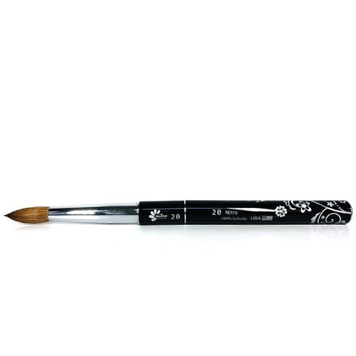 NITRO - Acrylic Kolinsky Nail Brush #20 (Black)