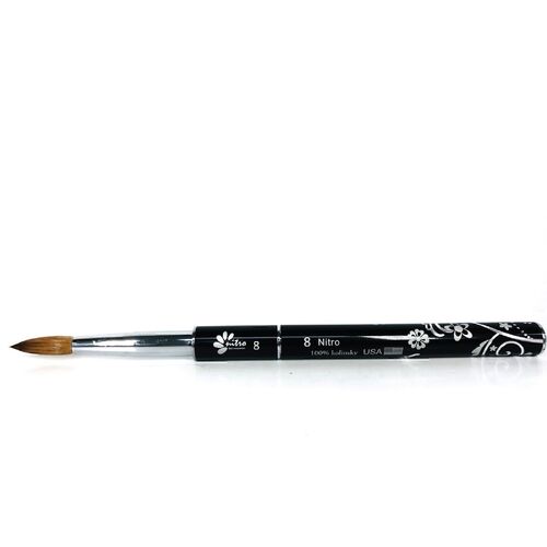 NITRO - Acrylic Kolinsky Nail Brush #8 (Black)