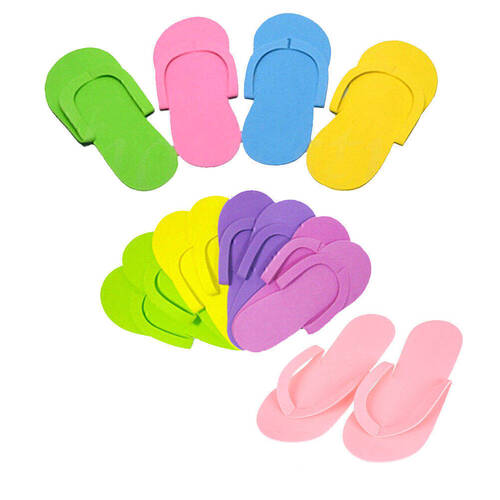 12 Pairs x Disposable Thongs Pedicure Foam Slippers Flip Flops Foot