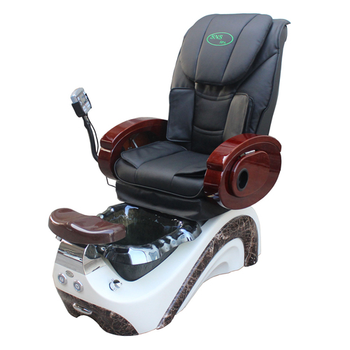 Pedicure Spa chair - 822 White & Black + Black Bowl